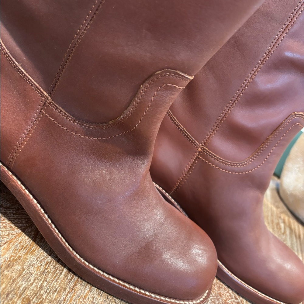 Steve Madden Riggs Brown Leather Boots - Picture 2 of 8